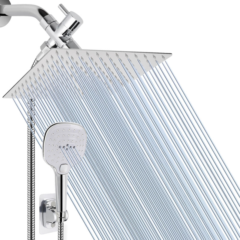 12-Inch Shower Set With Hose, Chrome Finish