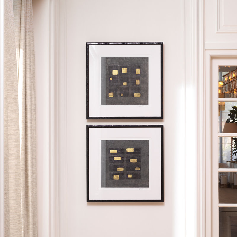 Washed Black Squares Print by Michael Willett