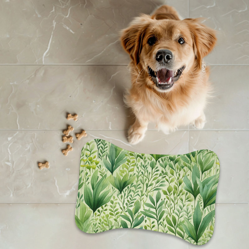 Verdant Sprouts - 1 Piece Bone Shape Feeding Mat