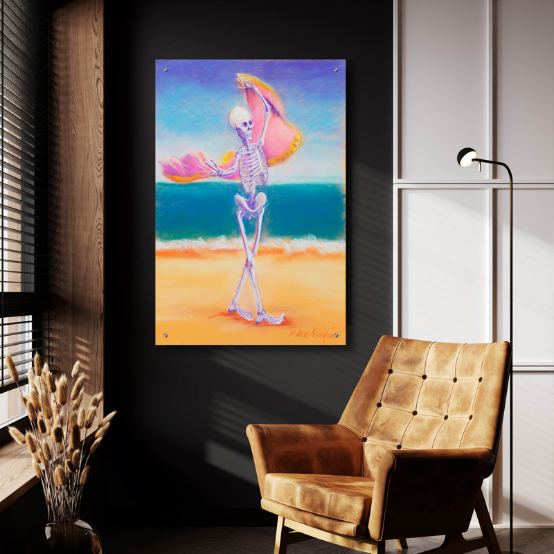 «Skelly Dancer III» par Marie Marfia, art mural en verre acrylique, H 36 po x l 24 po x P 0,2 po