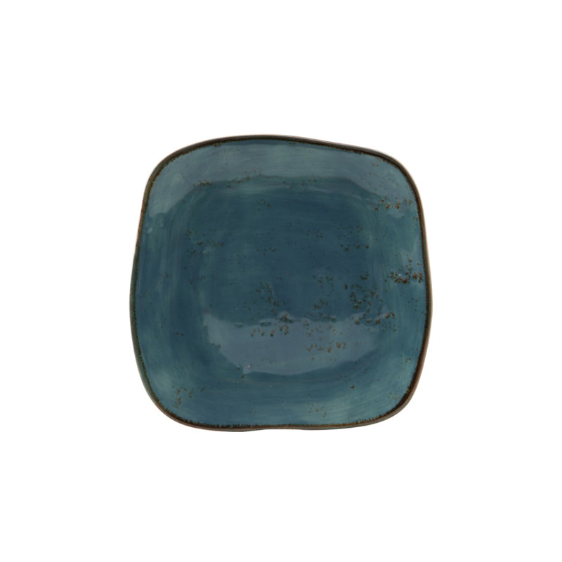 Artisan Square Appetizer Plate, Geode Azure Teal