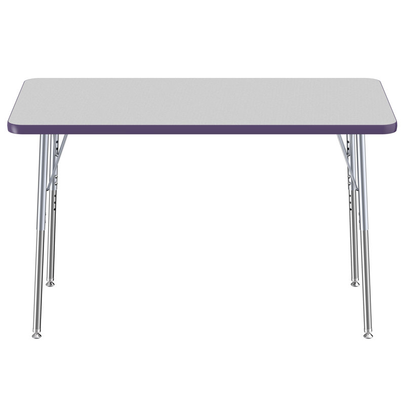 Table rectangulaire d'activité rectangulaire avec pieds réglables, 24 po x 48 po, Érable / Érable