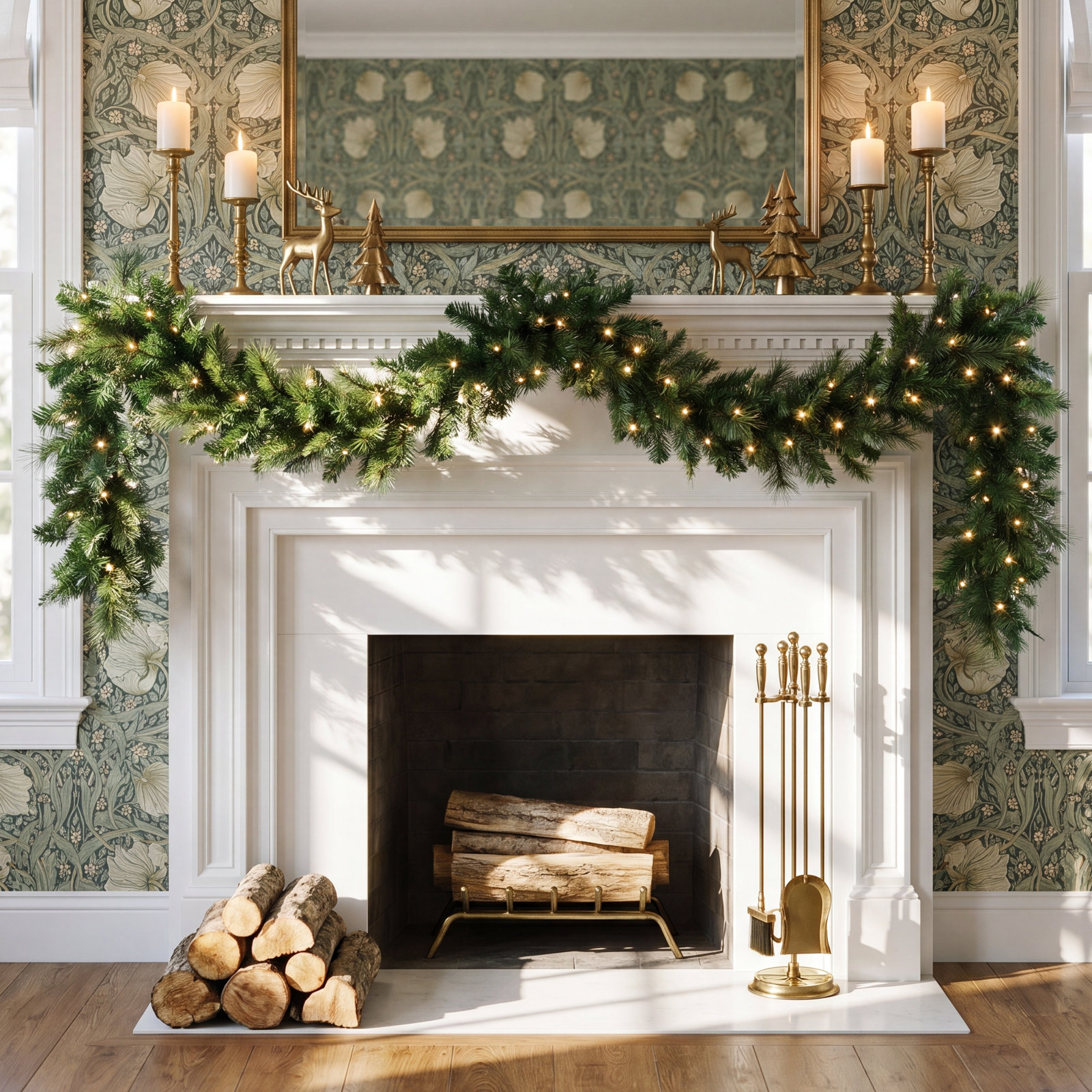 Surrey 108'' in. Lighted Faux Pine Garland