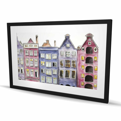 Old Historic Houses Amsterdam - Livingroom Building Print