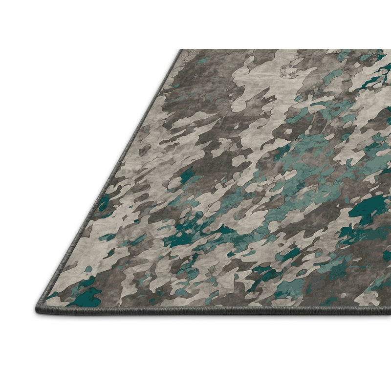 Tapis gris soyeux et moelleux, Carré 8 pi