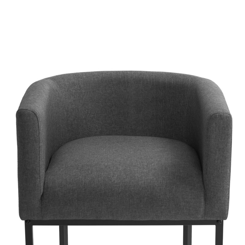 Tabouret de comptoir rembourré 27 po avec dossier incurvé en forme de U, base en métal en U et repose-pieds