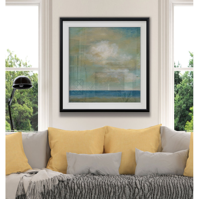 " Cloudscape II ", Black Framed, 37" H x 37" W x 1.5" D