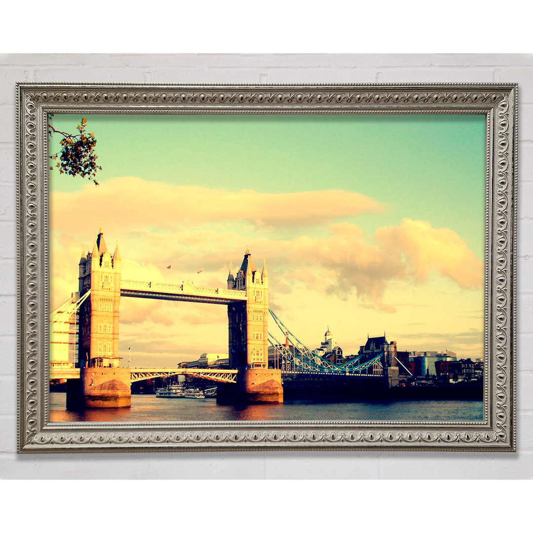 London Tower Bridge Retro - Einzelner Bilderrahmen Kunstdrucke