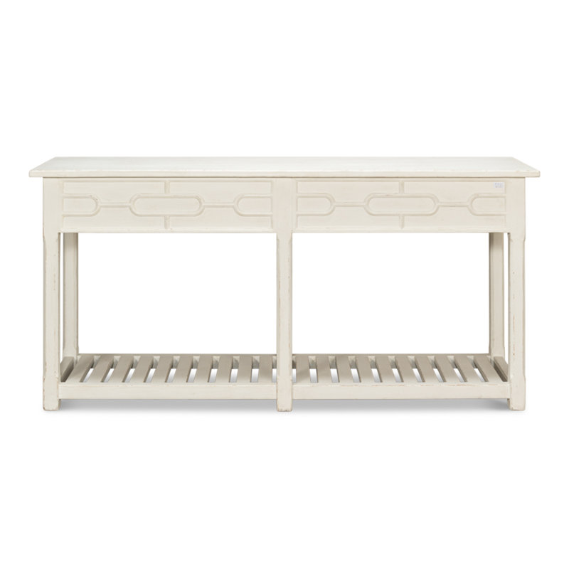 White Pine French Country Console Table with Storage