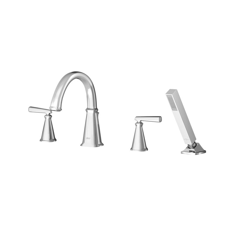 Robinet de baignoire à 2 poignées avec douchette American Standard Edgemere, Chrome poli
