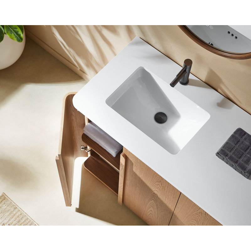 Parma 72" W Double Vanity, Natural Teak
