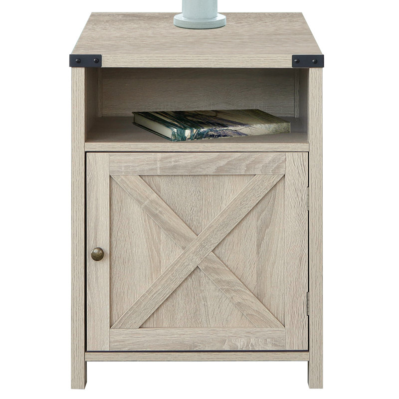 Kostyantyn 18'' W Nightstand, White Oak