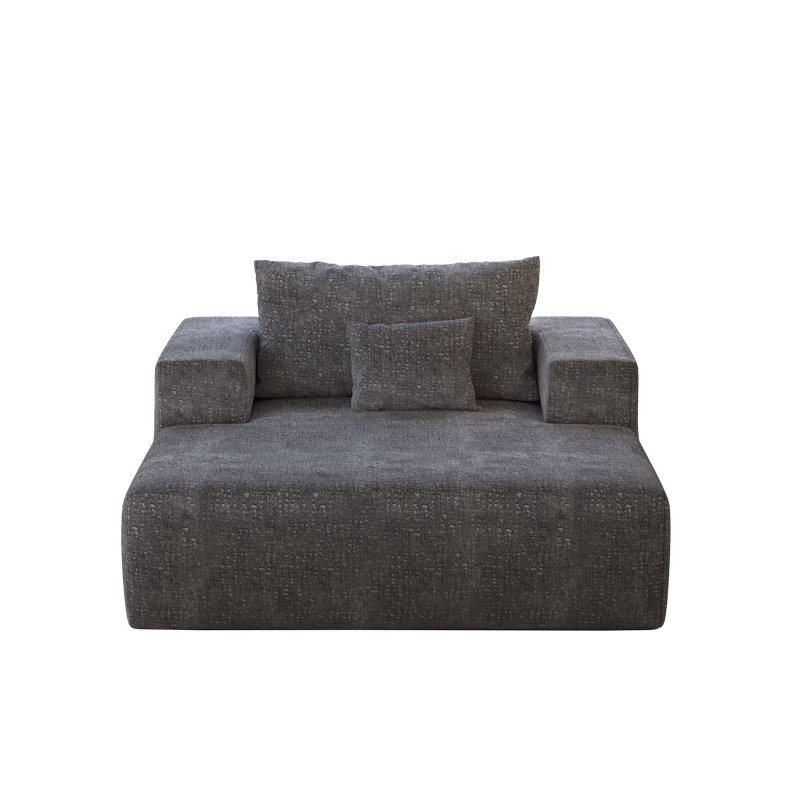 Canapé de 55 po en chenille, Chenille beige
