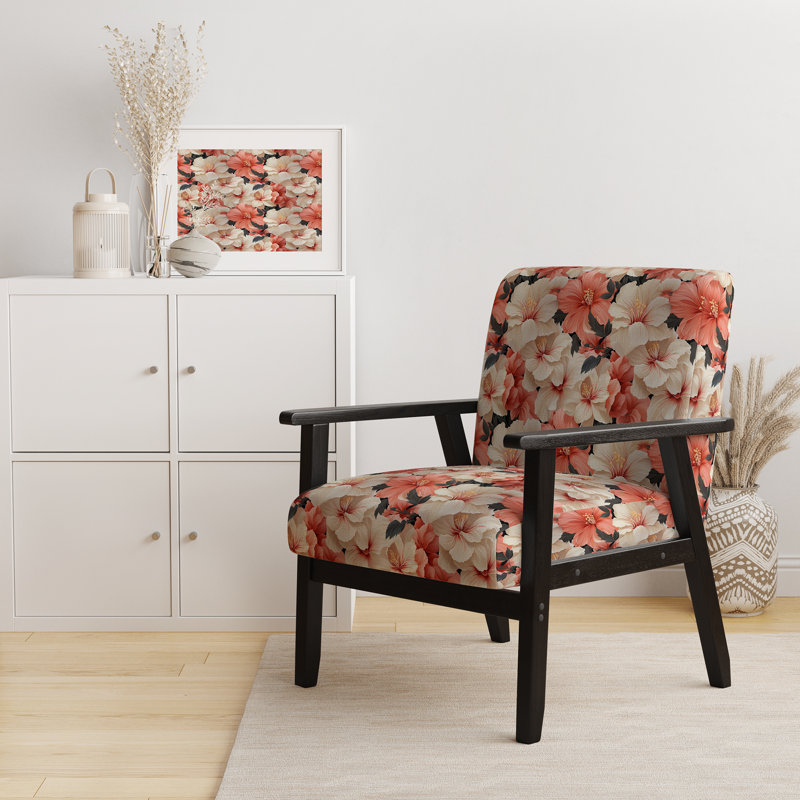 Fauteuil rembourré d'appoint tropical D, Whispers à motif tropical