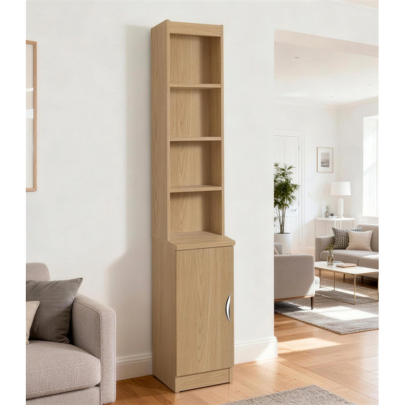 Moreland 1 -Door 3 -Shelf Storage Cabinet, Classic Oak