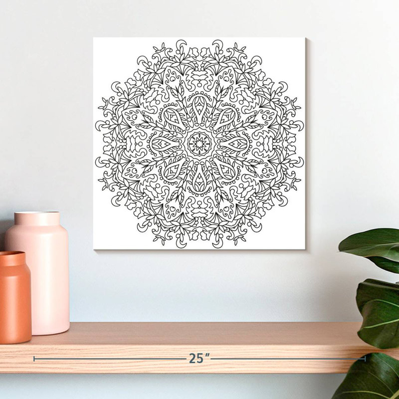Mandala floral Kerner Boho, H 16 po x l 16 po