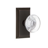 Studio Plate with Round Clear Crystal Door Knob