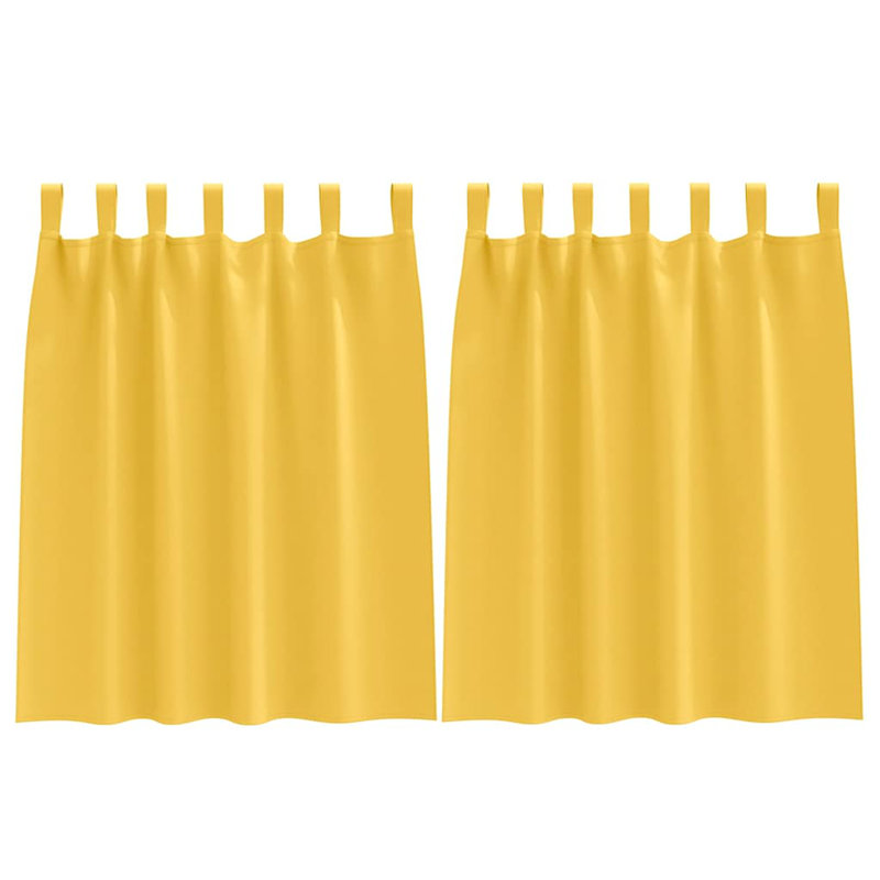 Curtains With Curtains 2 Pcs Polyester, 140cm Width x 140cm Drop, Mustard Yellow