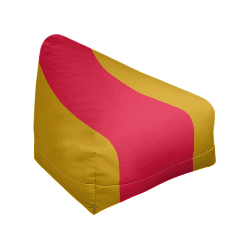Bean Bag Cover, 42" H x 38" W x 2" D, Gold/Red