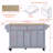 Kitchen Island With Rubber Wood Countertop, Kitchen Cart On 5 Wheels With Storage Cabinet And 2 Top Drawers And A Center Double-Layered Storage Drawer-924781695