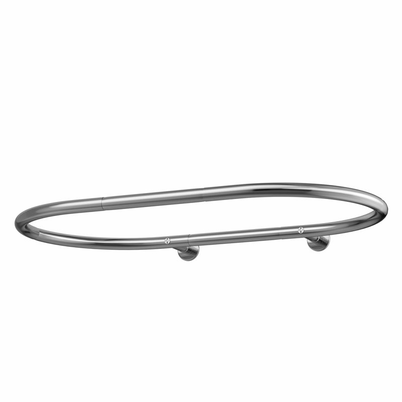 Tringle à rideau de douche ovale Hoop Shape (argent), Argent