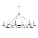 Allendale 16 - Light Candle Style Wagon Wheel Chandelier