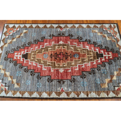 Tapis tribal afghan en laine noué à la main 3 pi x 5 pi, tapis géométrique, tapis décoratif fait à la main rustique