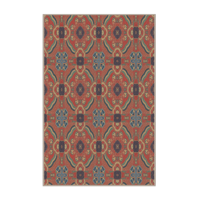 Tapis rouge/bleu à motifs Irthlingborough, Rectangle 5 pi x 7 pi