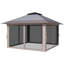 Tente de pavillon de jardin réglable à hauteur ajustable avec filet et sacs de poids