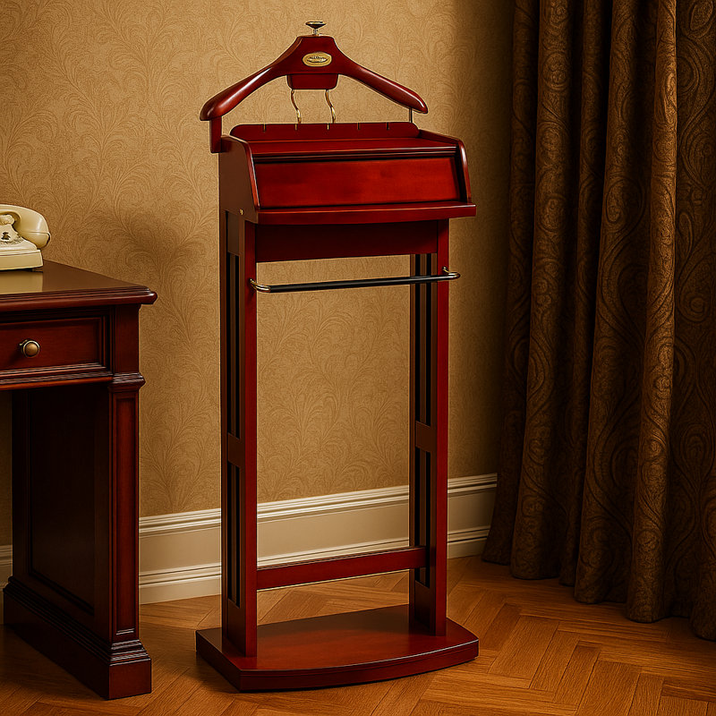 Gunnels Freestanding Valet Stand, Cherry