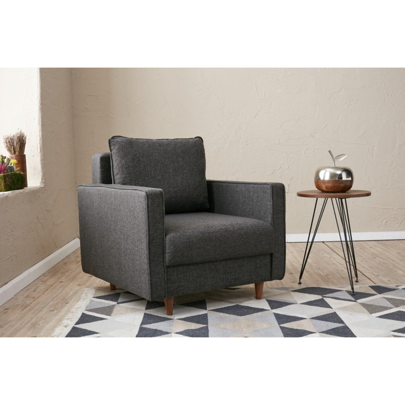Fauteuil en polyester 33,46 po Darron, Polyester anthracite