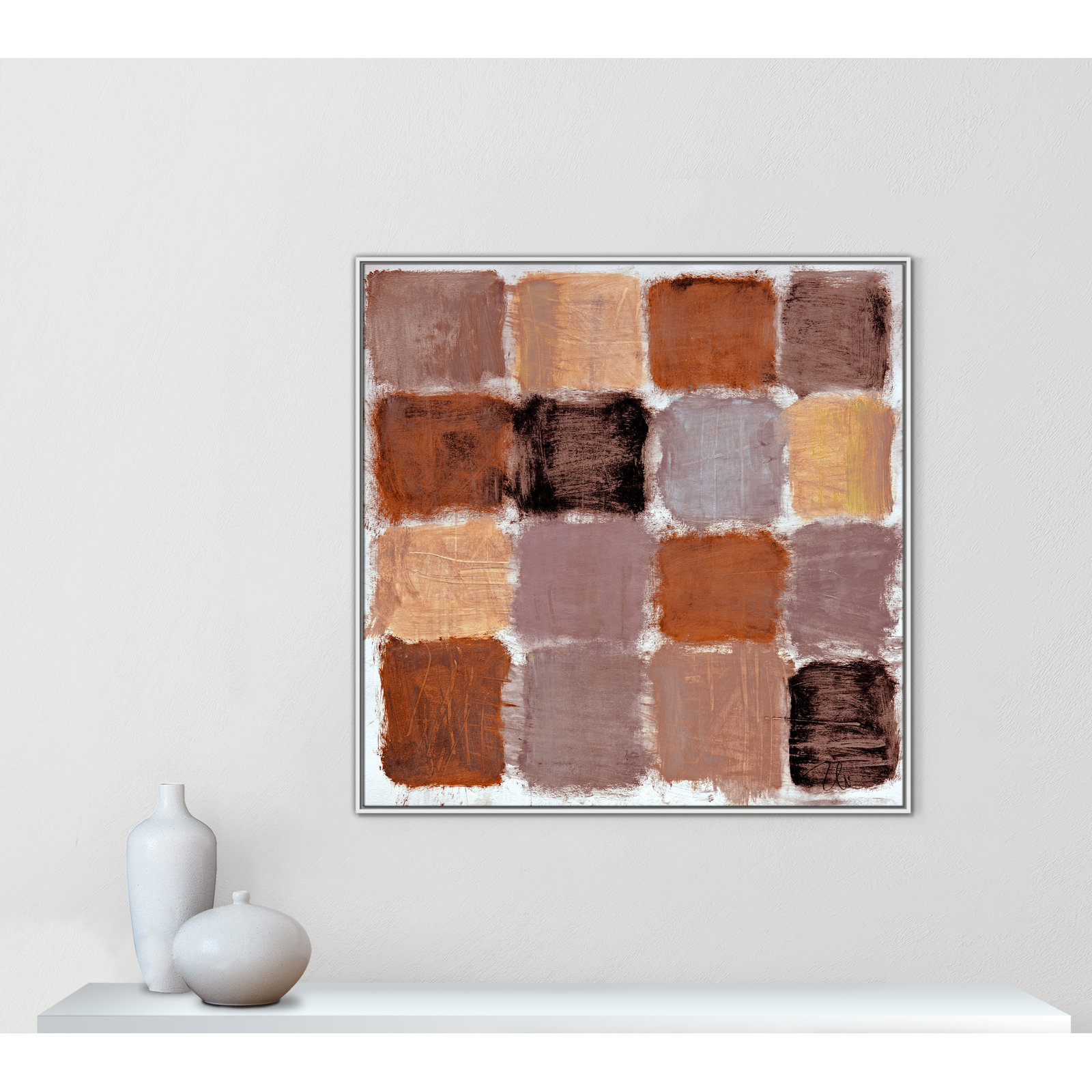 Powder Room Spice Reflections Print by , 46.5" H x 46.5" W, White