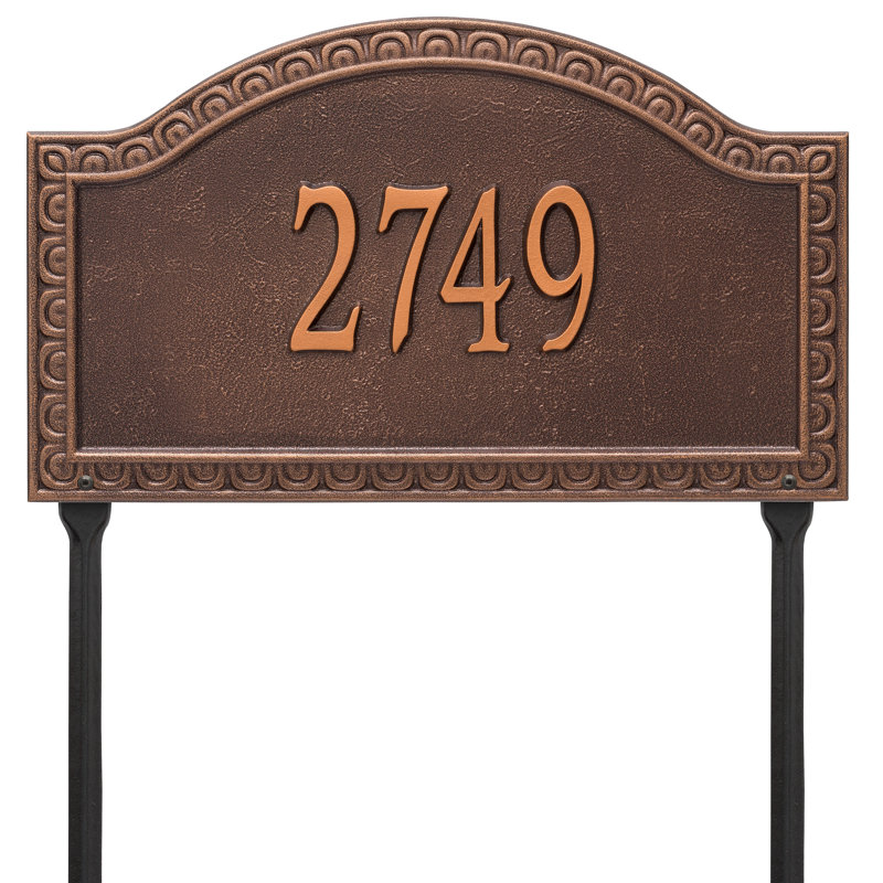Panneau d'adresse de pelouse Penhurst, Cuivre antique, Oui
