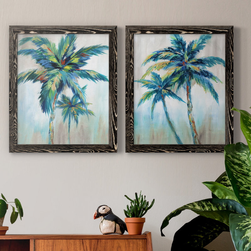«Bright Breeze I», ensemble de reproductions d'aquarelles conçues par J Paul, Toile encadrée, H 24 po x l 36 po, Noyer