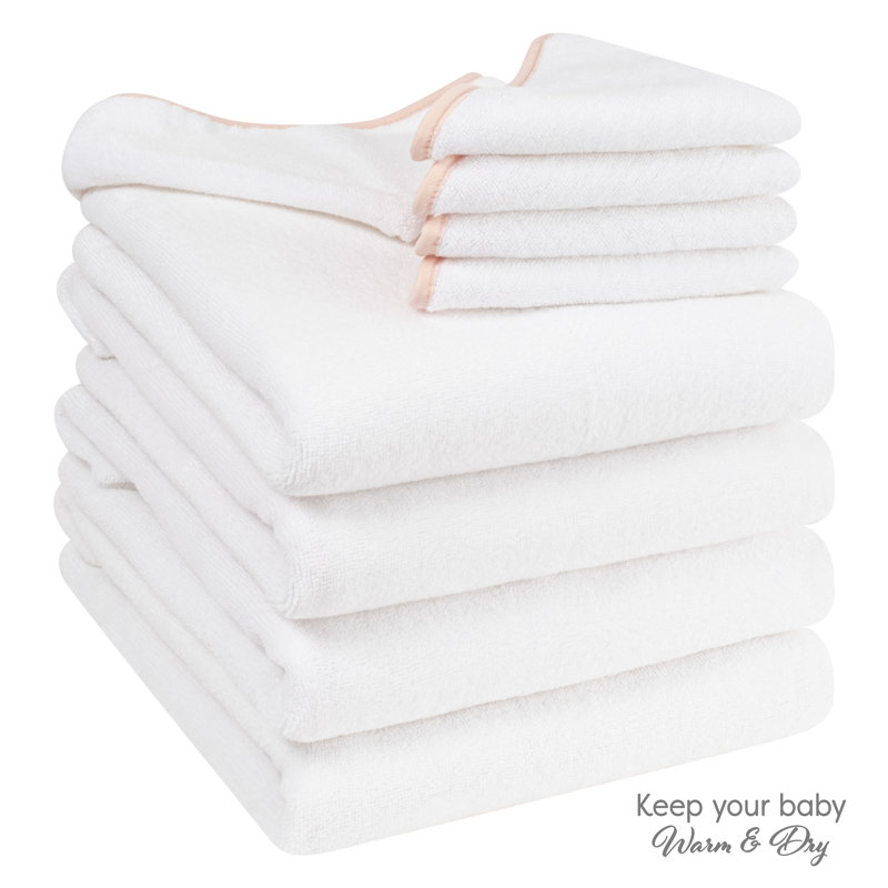 Serviettes de bain 100% coton, Rose