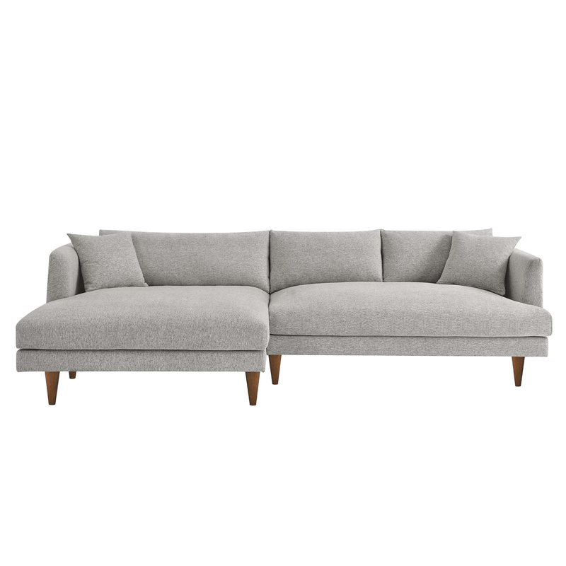 Modway Zoya 2 - Piece Upholstered Sectional, Left Hand Facing, Gray 100% Polyester