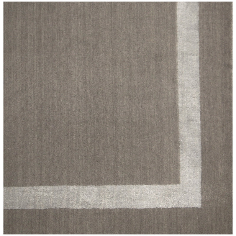 Tapis brun / blanc de haute qualité noué à la main, Rectangle 8 pi x 10 pi