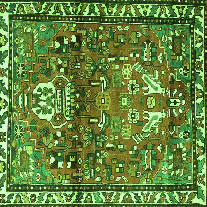Washable Southwestern Indoor Rug, Square 8'