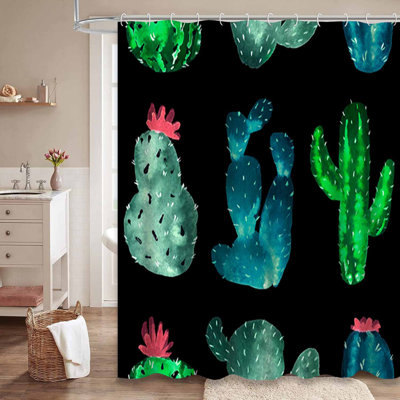 Aquarelle, cactus, plante grasse, alpaga botanique naturel noir avec 12 crochets