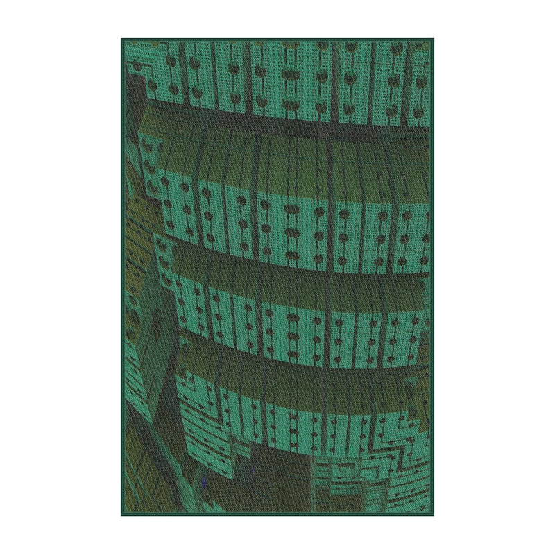 Tapis rose à motifs/mauves de zone, Rectangle 5 pi x 7 pi