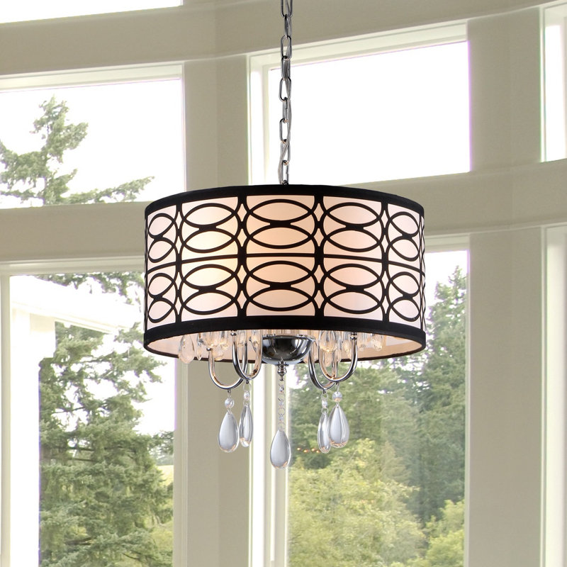 Delyth 4 - Light Dimmable Drum Chandelier