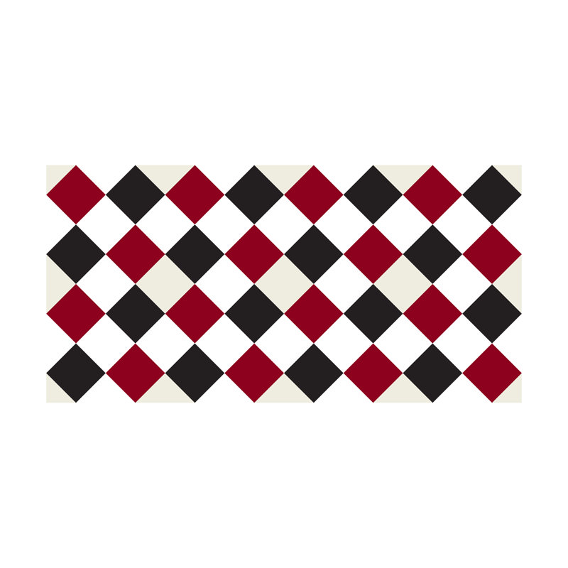 Victorian Diamond Tiles Floor Stickers - 120cm x 60 cm