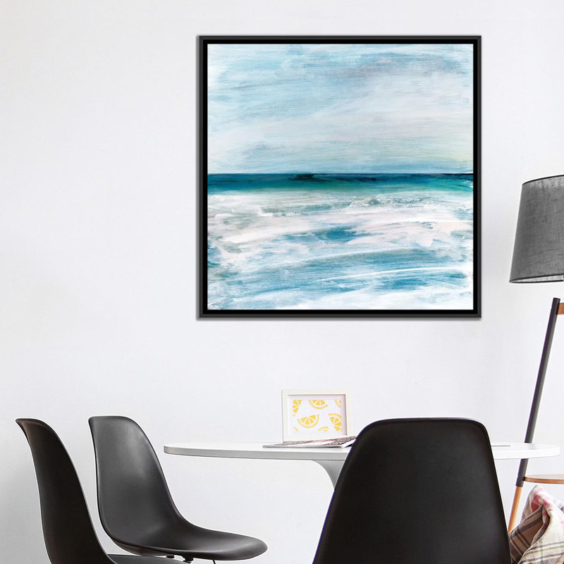 «Azzurra» par Susan Jill - Estampe numérique sur toile tendue avec châssis, H 18 po x l 18 po x P 1,5 po, Pas de tapis