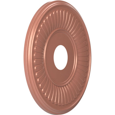 Médaillon de plafond en PVC thermoformé Berkshire de 16 po x P 3 1/2 po x P 1 po (convient aux auvents de 7 po ou moins), rose champagne métallique perlé universel
