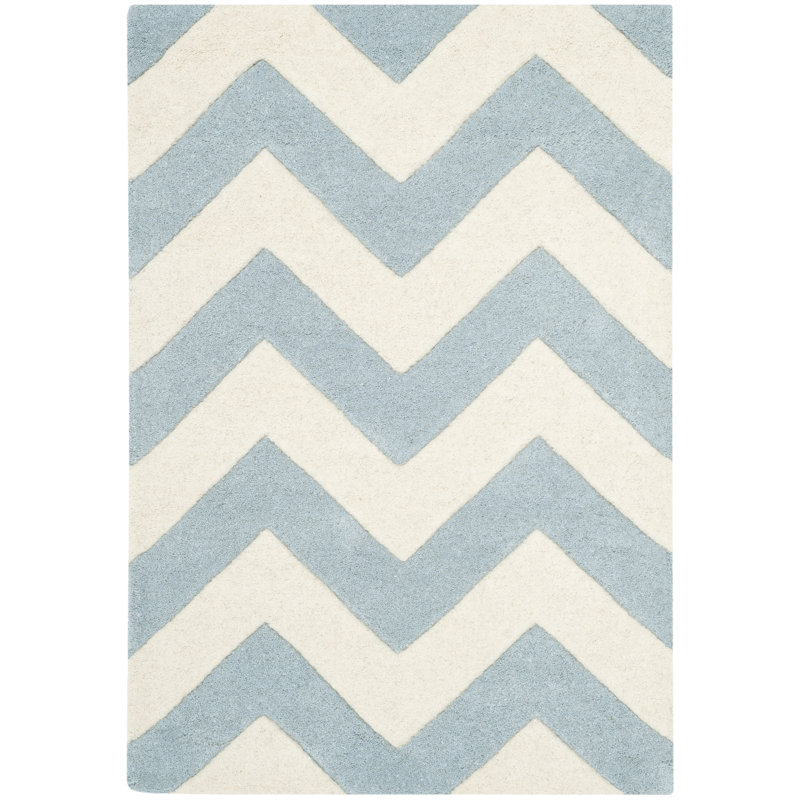 Teresita Hand Tufted Wool Chevron Rug, Rectangle 3' x 5'