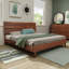 Structure de lit 45 po Mid-Century en bois massif avec tête de lit-98975054-98975055