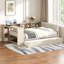 Lit plateforme double en bois avec tablettes de rangement, lit gigogne et station de charge-1553325704-1553325707