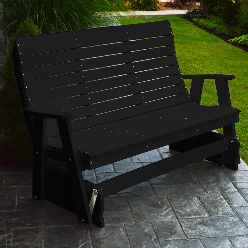 Aeliana Wicker Outdoor Glider, Black