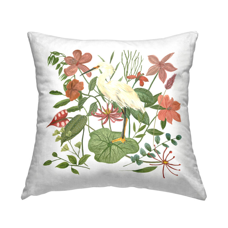 Coussin Heron with Wild Florals