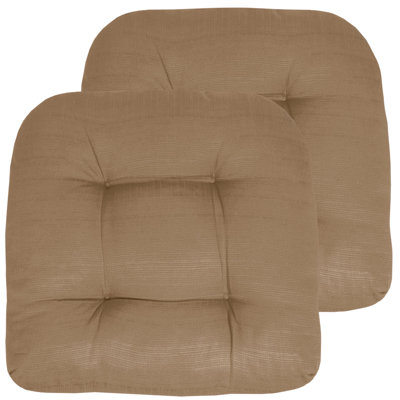 Premium Patio Tufted Outdoor Solid Chair Cushions, 19" x 19" by Sweet Home Collection